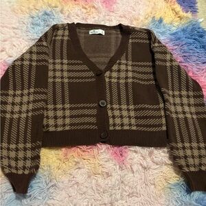 Hollister Brown Plaid Women's Sweater